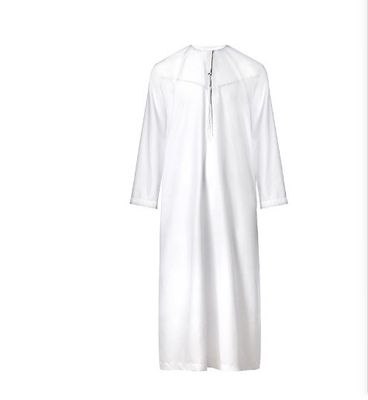 100% polyester/katoen licht wit 15 gram moslim mannen Arabische Thobe geweven voor mannen