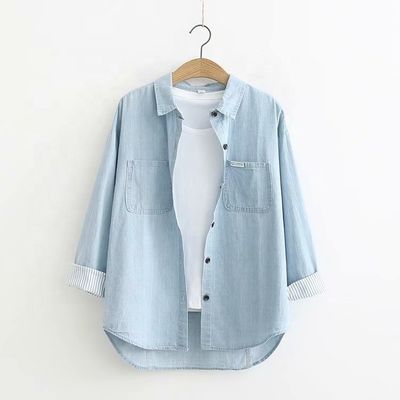 Plaids Pattern 21s 100% katoen Imitatie Denim Dunne Shirt Denim Gebreide voor Shirt Goed