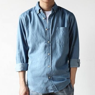Plaids Pattern 21s 100% katoen Imitatie Denim Dunne Shirt Denim Gebreide voor Shirt Goed