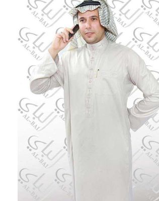 Popline Mensen Saoedische stijl Thobe Islamitisch Arabische jurk gemaakt van vlamvertragend polyester