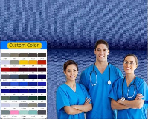 Mediumgewicht licht Perzik Poplin Stof 65% Polyester 35% Katoen voor medische kleding
