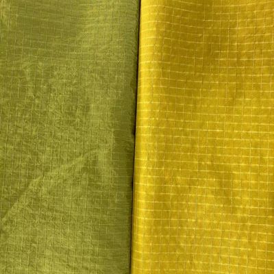 Glanzend metalen bedekte stof Gridstop Nylon voor mode accessoires-tassen Handtassen Tote