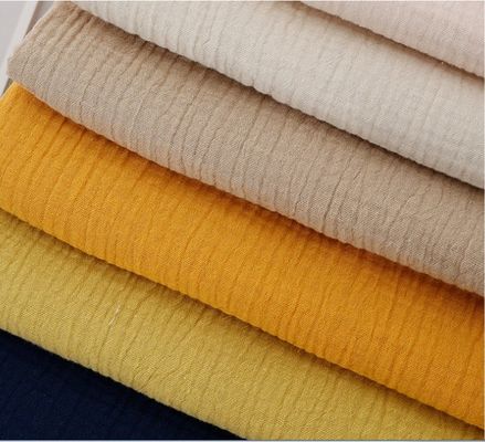 Rinkle Finishing 100% katoen muslijn gaasstof voor baby deken en pyjama solide stijl