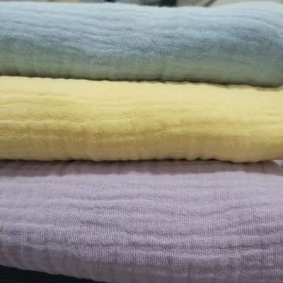 Rinkle Finishing 100% katoen muslijn gaasstof voor baby deken en pyjama solide stijl