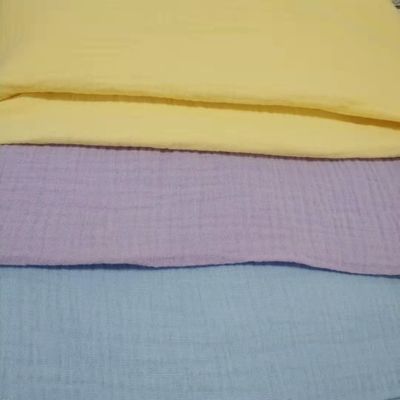 Rinkle Finishing 100% katoen muslijn gaasstof voor baby deken en pyjama solide stijl