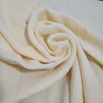 Rinkle Finishing 100% katoen muslijn gaasstof voor baby deken en pyjama solide stijl