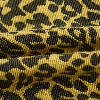 Geprinte 4 Way Stretch Denim Stof Sneldrogen en met Leopard Patroon