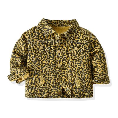 Geprinte 4 Way Stretch Denim Stof Sneldrogen en met Leopard Patroon