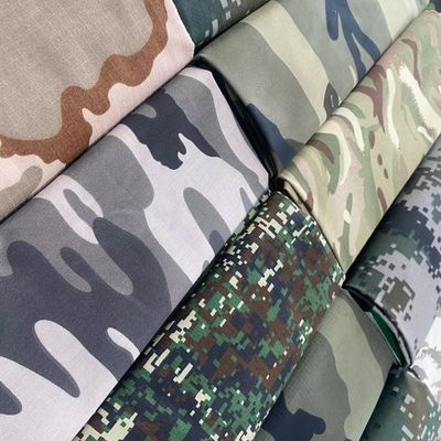Plain Style High Tear Strength Midden-Oosten Vat Print Poly Cotton Ribstop Camouflage Stof