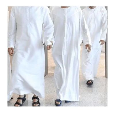 SLUB Stijl 45*45 133*72 Geweven Plain White Men Arabische Robe Saoedische Thobe Moslim Stof
